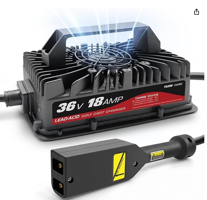 36 Volt Golf Carts Battery Charger for 18 AMP EZGO TXT with 2-pin D Style Plug