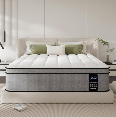 12 Inch King Size Mattress, Medium Firm Hybrid King Mattress in a Box, with Cooling Memory Foam