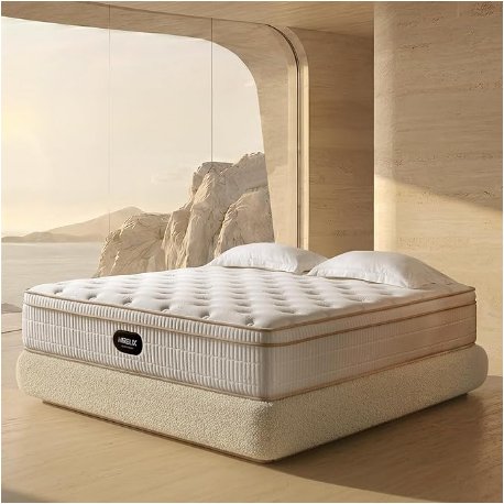 14 Inch Queen Hybrid Mattress, Medium Plush with Memory Foam and Individually Wrapped Pocket Coils, Fiberglass-Free