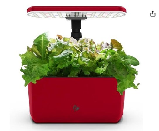 AeroGarden Harvest Lite in Cherry Red, Soil-Free Indoor Hydroponic Garden with LED Grow Light for Year