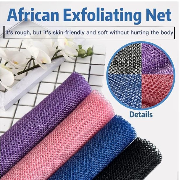 African Exfoliating Net, 4 Pieces African Net Sponge