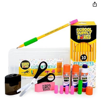 Back to School Supply Box Grades K-5 - School Supply Boxes - 32 Piece School Supplies Kit
