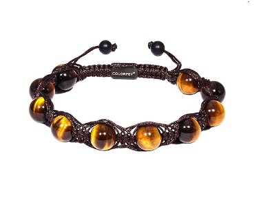 Healing Crystal Tiger Eye Bracelet for Men Women, Premium Handcrafted Real Tiger Eye Beaded Bracelet