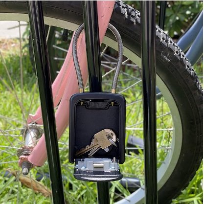 Iron Lock Key Lock Box Portable with Cable Shackle