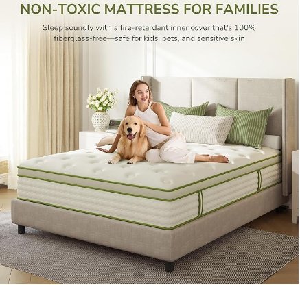 King Mattress 14 Inch Hybrid Memory Foam Mattress in a Box with Individual Pocket