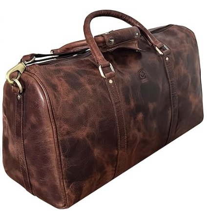 Men's Leather Travel Bag - Weekender Sports Travel Shoulder Bags Aeroplane Hand Luggage Men Duffle Bag (Large), Mulberry, L, leather duffel bag