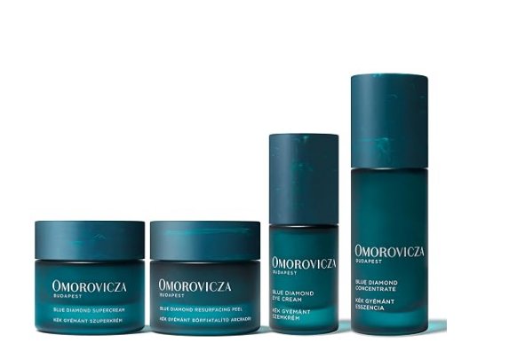 Omorovicza Blue Diamond Quartet, 4-Piece Anti-Aging Skincare Set with Diamond Peptides, Healing Concentrate� to Boost Skin Longevity