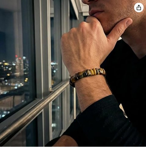 Tigers Eye Bracelet Protection Crystals Beads Bracelet for Men-Unique Yellow Blue Tigers Eye Gemstone Bracelet Natural Stone Handmade Beaded Bracelet-for Mens Gift