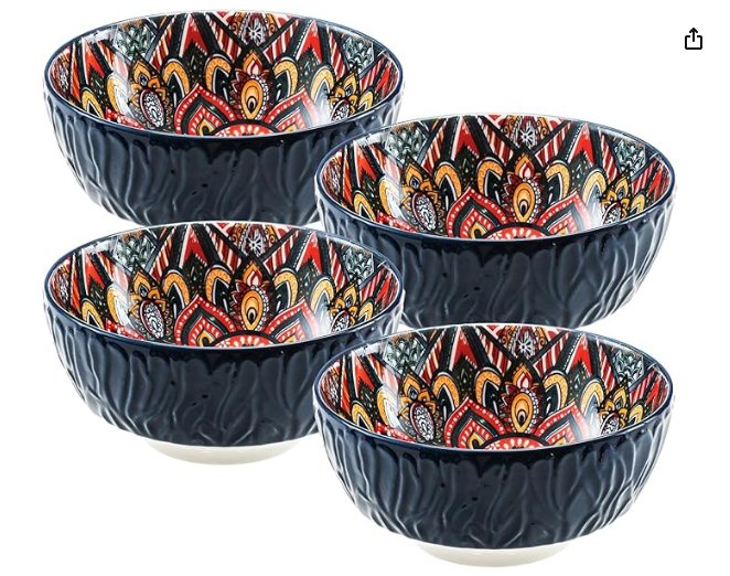 Boho Cereal Bowls, Ceramic Soup Bowls