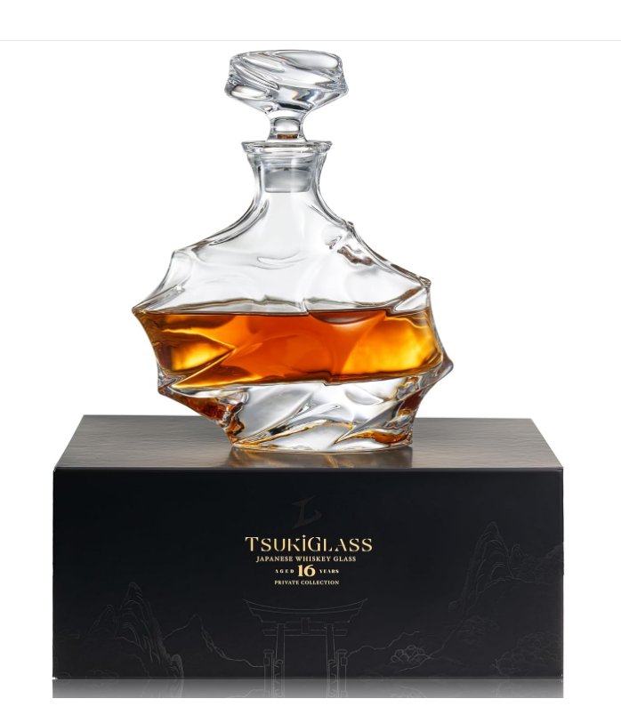 Storm Japanese Crystal Whisky Decanter - 100% Ultra Clarity Lead-Free Crystal- Fathers Day Gift
