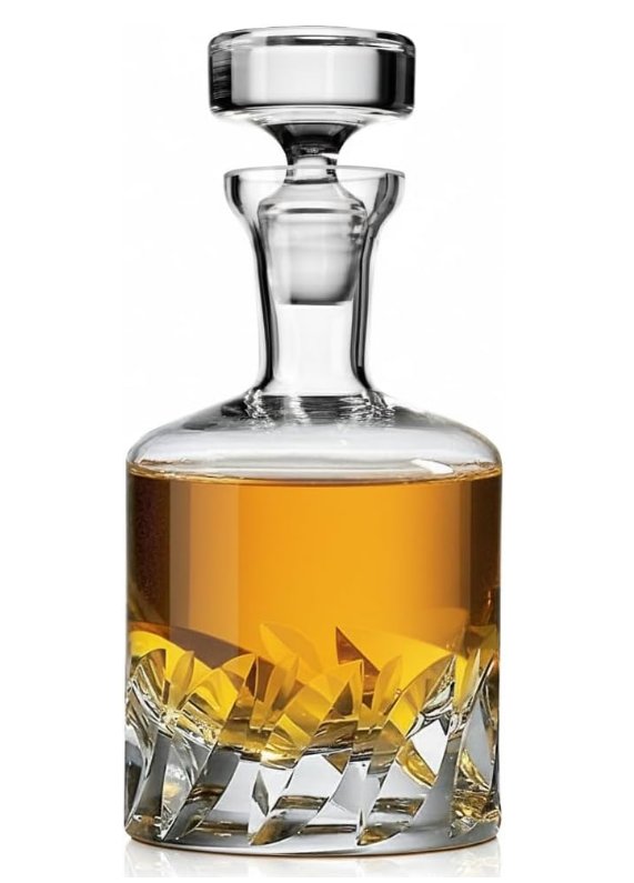 Voted Best High-End Whiskey Decanter 2024 by Food & Wine Magazine - Made in Europe - Hand-Blown Beveled Blade Decanter 