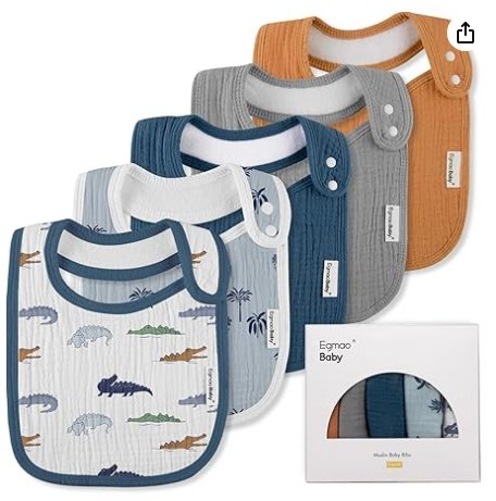 Muslin Bibs for Baby Boys Girls