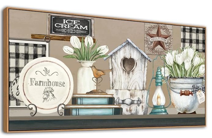 NINEASO Farmhouse Kitchen Framed Wall Art 
