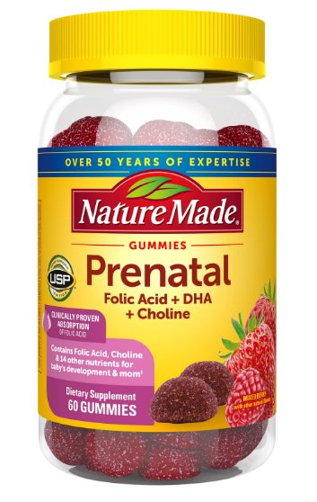 Start your day off right with Nature Made� Prenatal Multivitamin Folic Acid + DHA + Choline Gummies