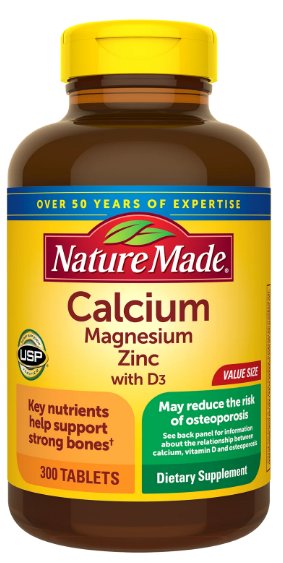 Nature Made Calcium, Magnesium, Zinc with Vitamin D3 Tablets