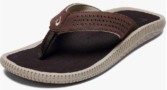 OLUKAI Ulele Mens Beach Sandals, Water Resistant Flip Flops, Arch Support & Comfort Fit, Lightweight & Durable, Enhanced Grip & Traction