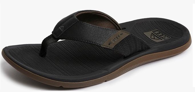 REEF Santa Ana Mens Flip Flop, Arch Support, Water Friendly, Non Marking Outsole