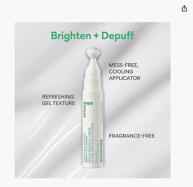 innisfree Green Tea Caffeine Bright-Eye Serum with Niacinamide